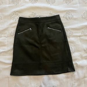 loft green suede skirt, size 2